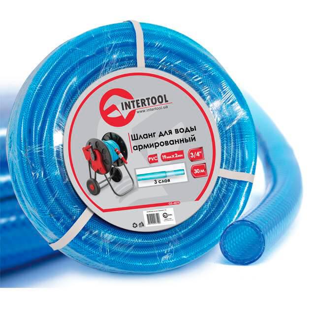 Шланг для води тришаровий Intertool GE-4075 армований PVC 19x2 мм 30 м (122607)