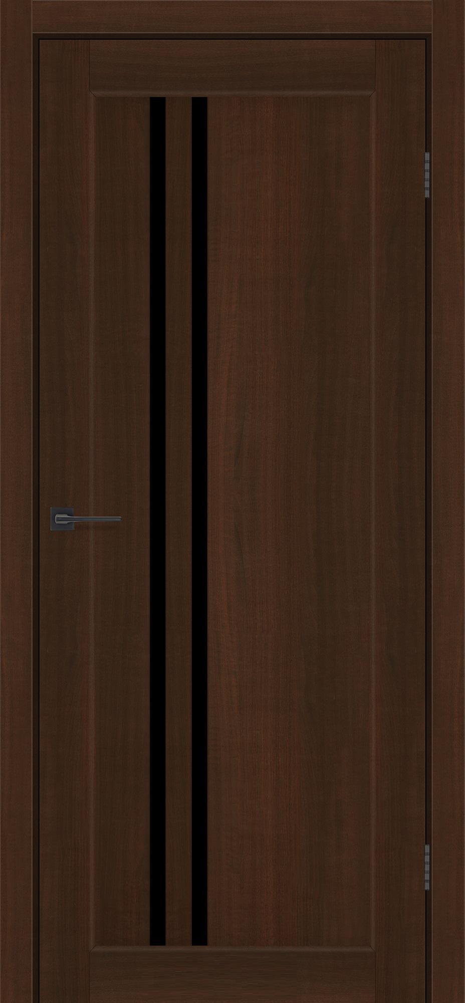 Двери Prague Каштан PVC со стеклом 2000х700 мм Черный