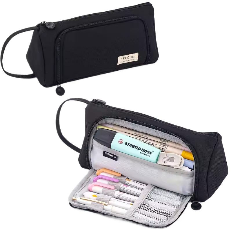 Косметичка на молнии Special для ручек и косметики вельветовая Черный (U9305) Косметичка на молнии Special для ручек и косметики вельветовая Черный (U9305)