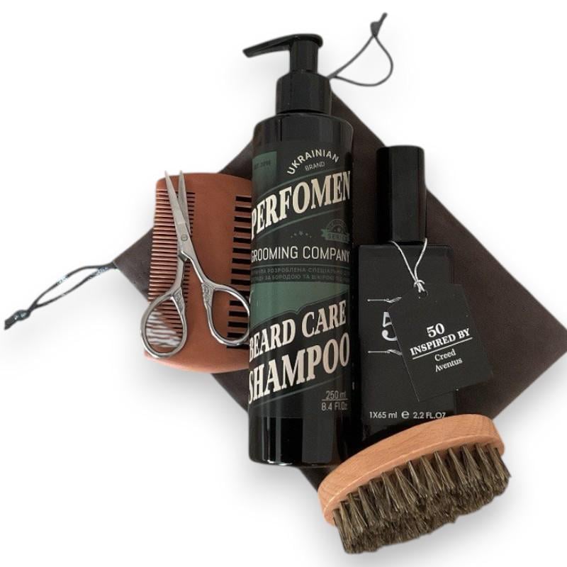 Набор по уходу за бородой и телом шампунь PerfomeN/парфюм Creed Aventus (0006М)