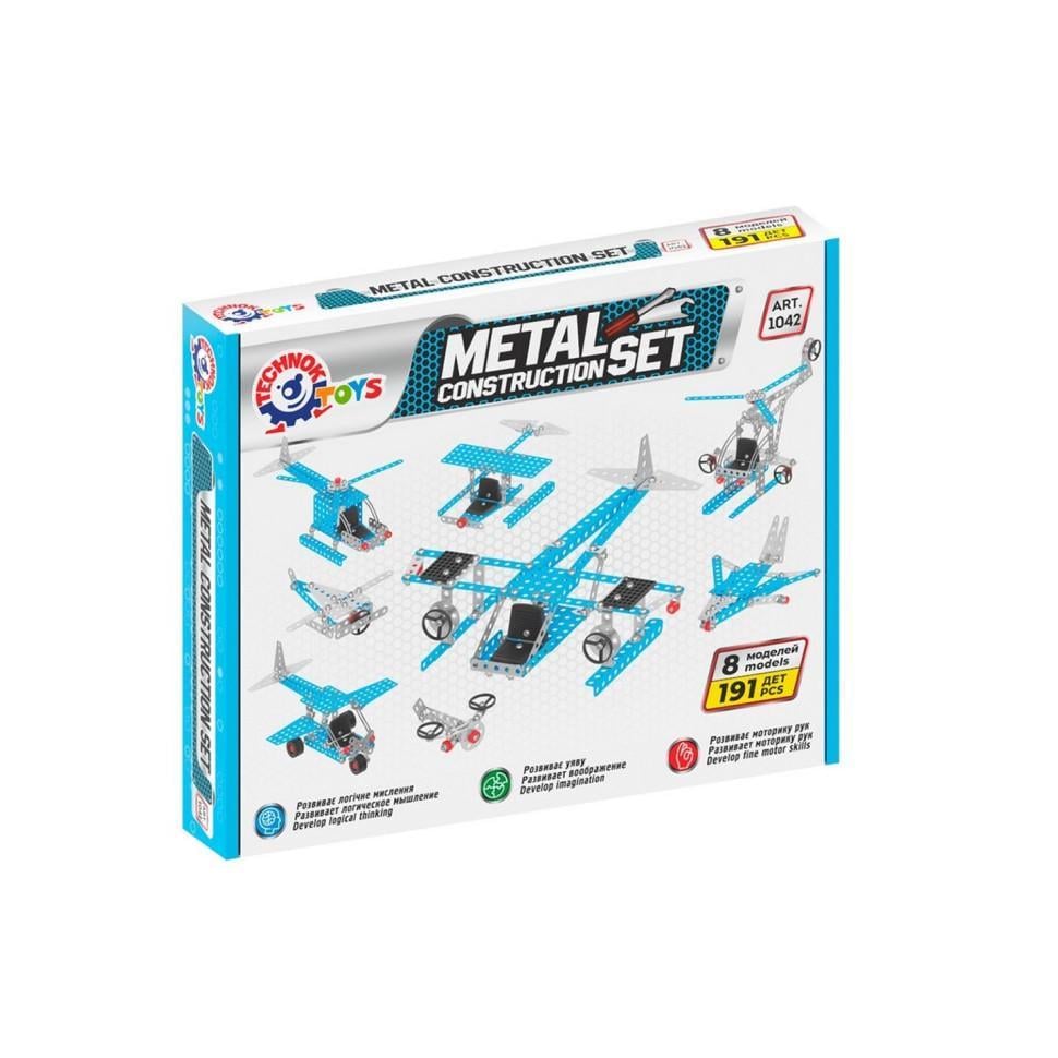 Конструктор детский металлический ТехноК 1042TXK Воздушный транспорт 191 деталь (24829)