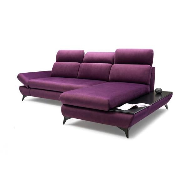 Диван угловой раскладной Perfect Home Titan из натурального дерева/ДСП/ткани Terra 69 Фиолетовый (49711)