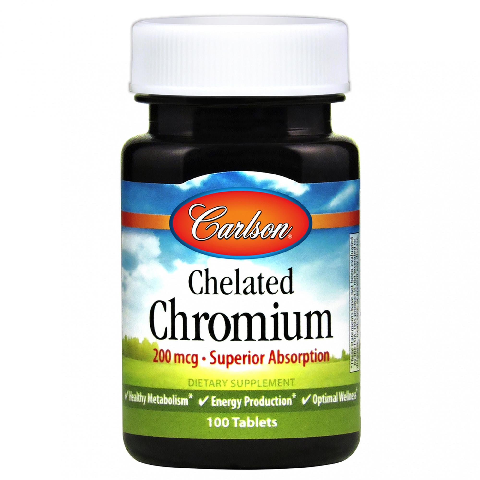 Хром хелат Carlson Chelated Chromium 200 mcg 100 tablets
