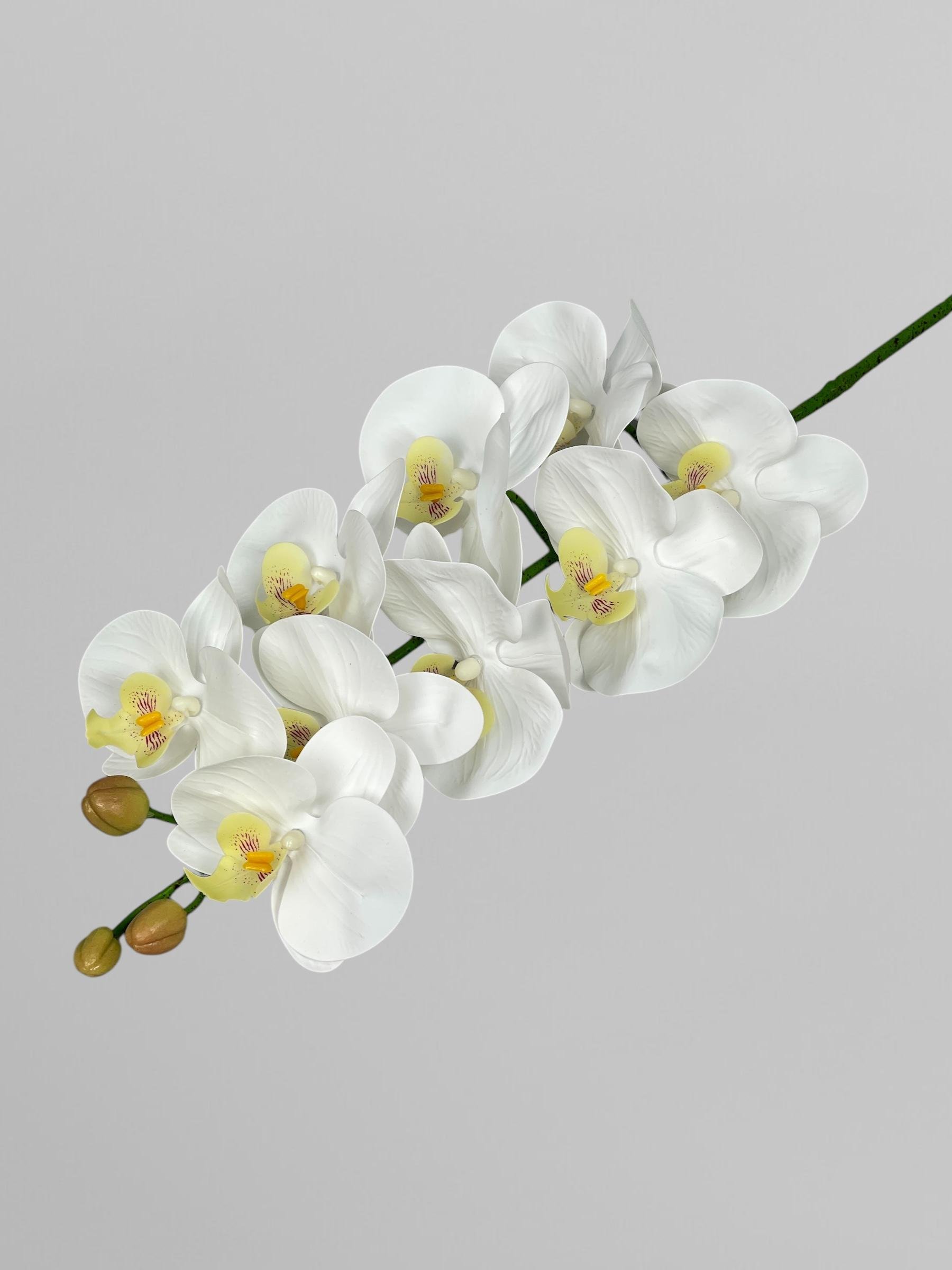 Искусственная орхидея Фаленопсис 9 соцветий 95 см Белый (К01075)