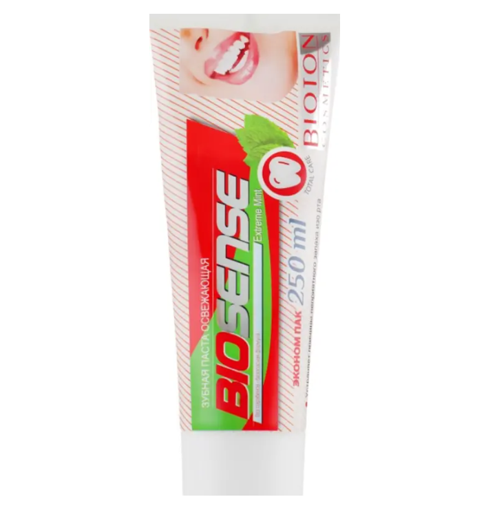 Зубна паста Bioton Cosmetics BioSense Extreme Mint Екстремальна м'ята 250 мл (X-1349)