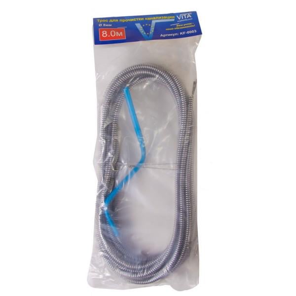 Трос для прочищення каналізації Господар GM Ø 8 мм 8 м (83-0908) Трос для прочищення каналізації Господар GM Ø 8 мм 8 м (83-0908)