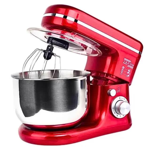 Кухонний комбайн Zepline ZP-9832 3в1 з чашею з нержавіючої сталі 5 л 3500 Вт Червоний (30242509)