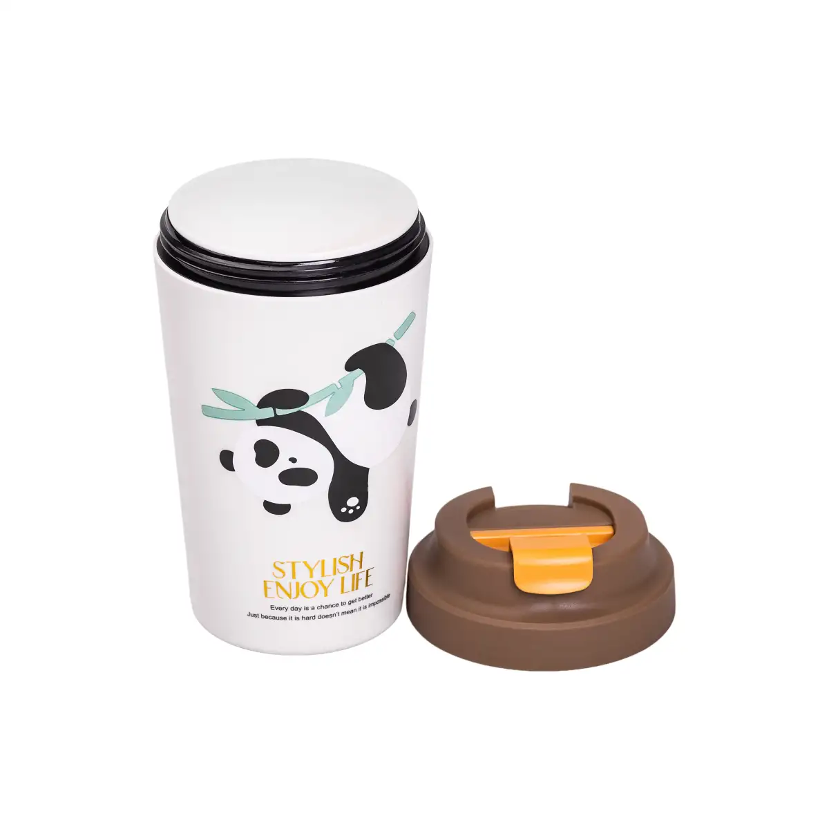 Термочашка з кришкою YIWU HP-14-12BR Panda 380 мл з керамічною колбою Коричневий (118-107-HP-14-12BR) - фото 3 Термочашка з кришкою YIWU HP-14-12BR Panda 380 мл з керамічною колбою Коричневий (118-107-HP-14-12BR) - фото 3