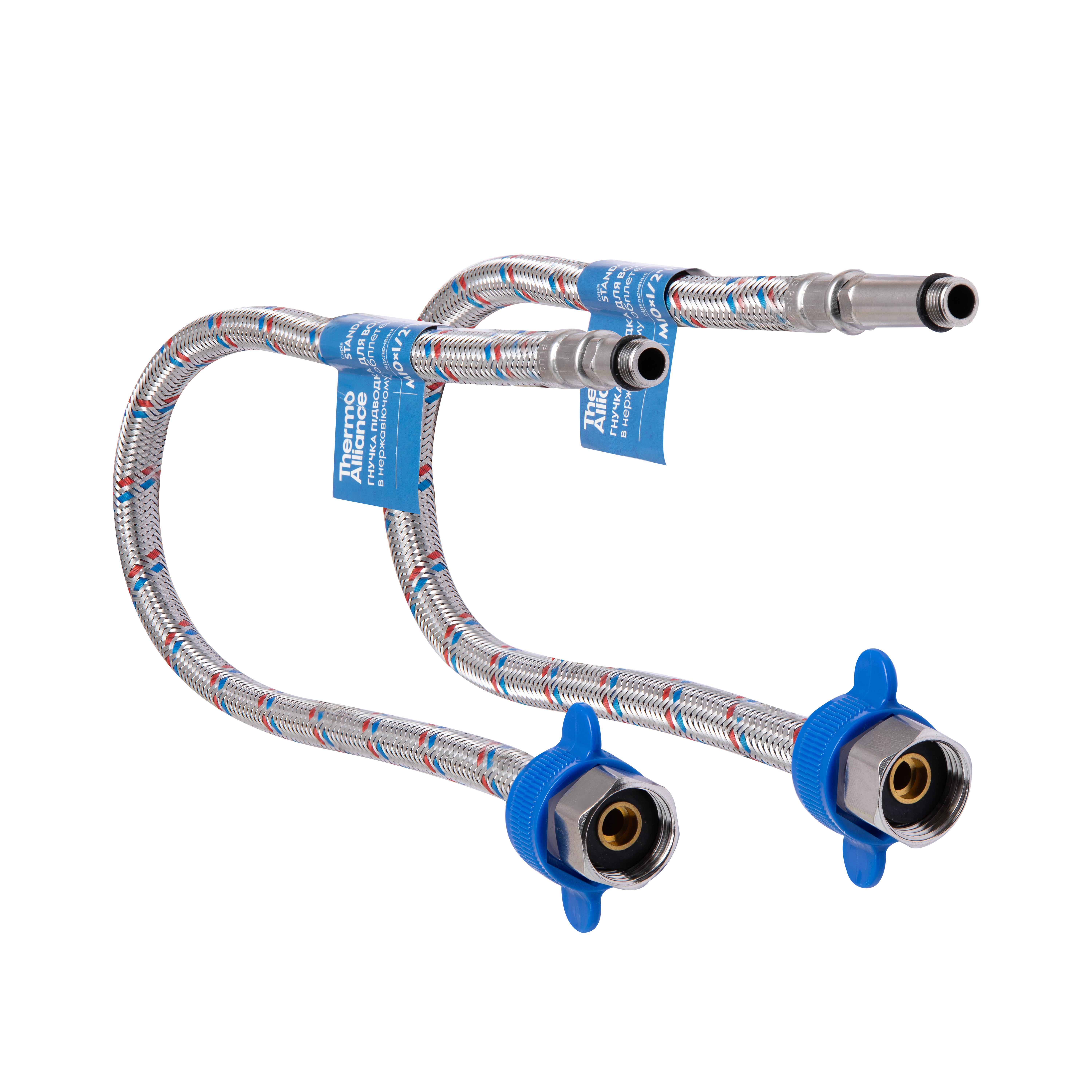 Шланг для воды Thermo Alliance Standart 80 см нержавеющая оплетка М10x1/2"В пара (SD396W80)