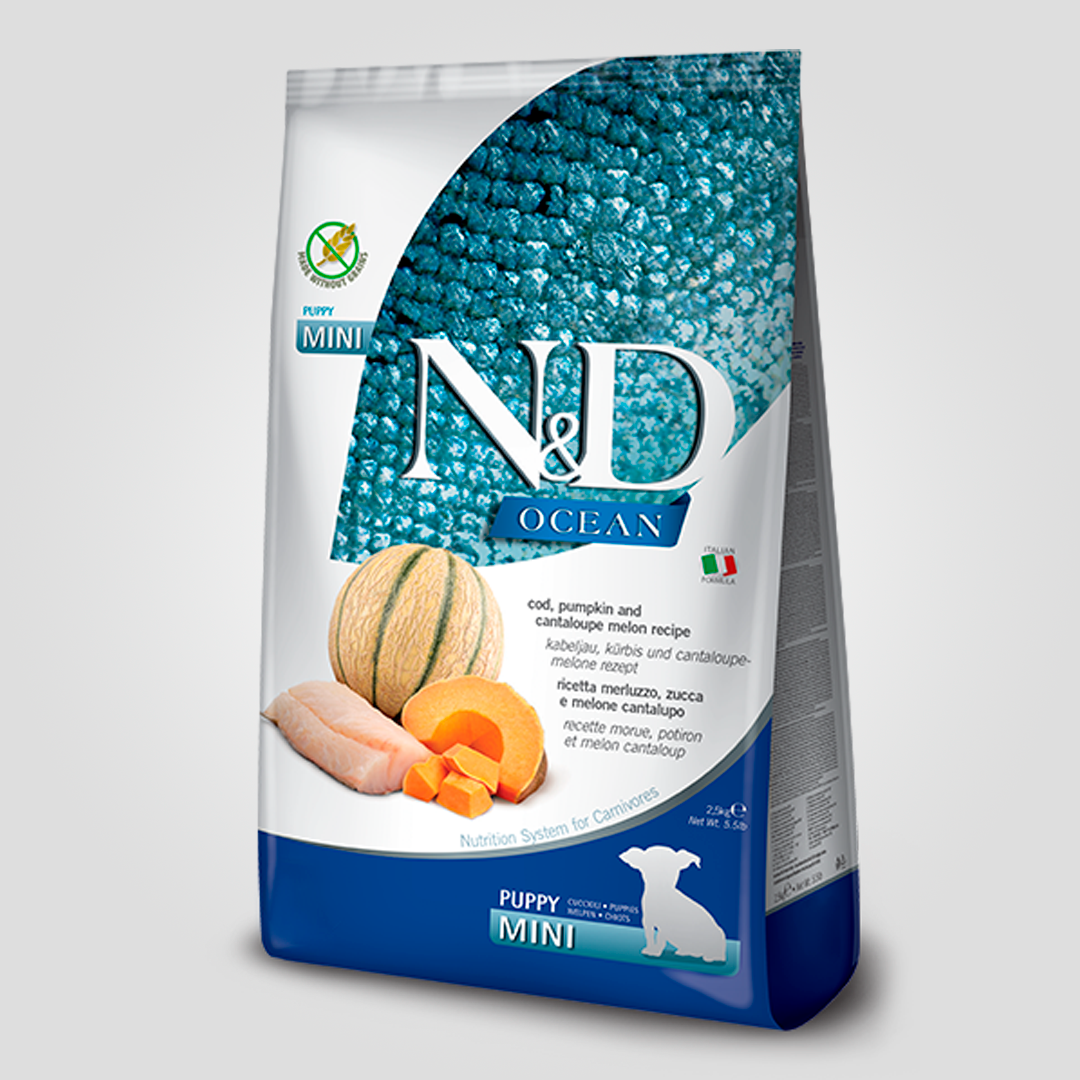 Корм сухой Farmina N&D Grain Free Ocean для щенков малых пород с треской и дыней 2,5 кг (20504260)