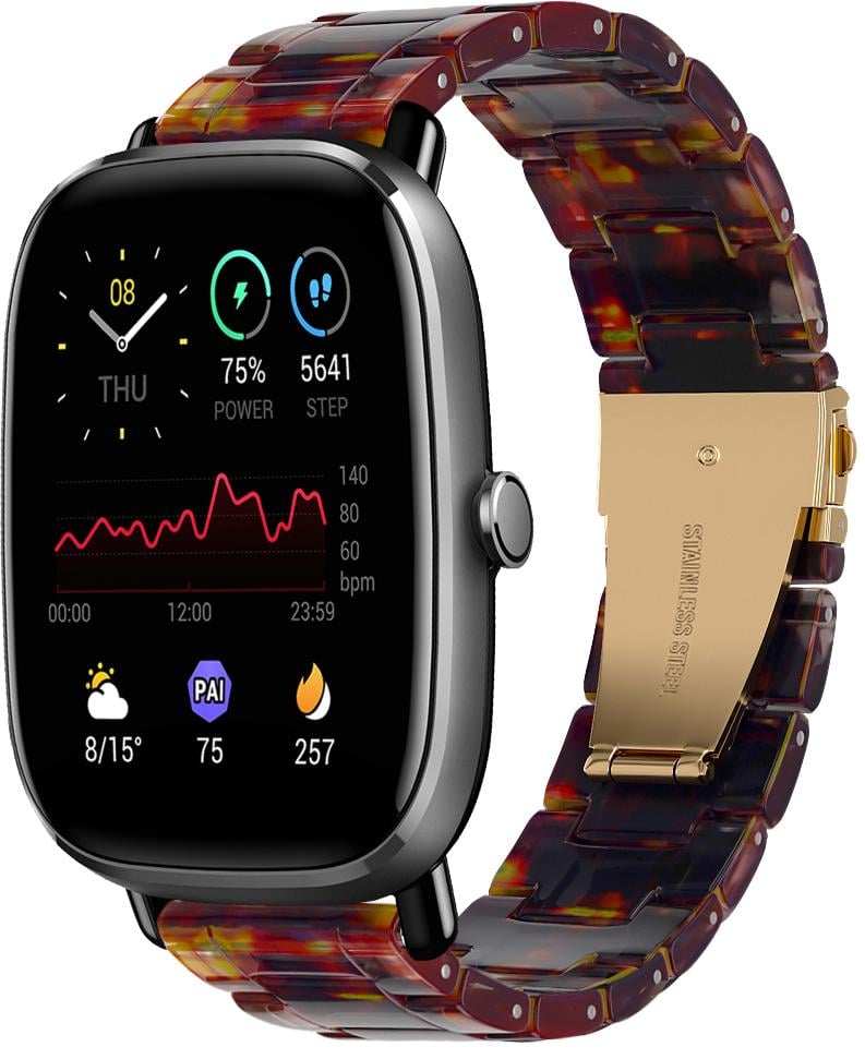Ремешок из Cмолы Resin для Amazfit GTS 2 mini Orange Black (28815-47)