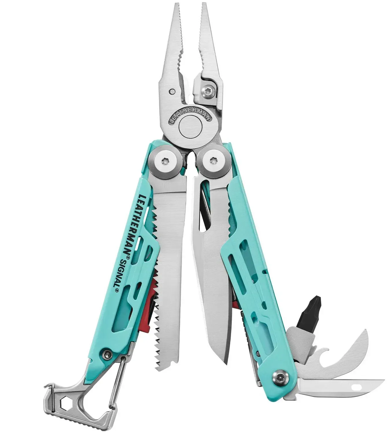 Мультитул Leatherman Signal 19 інструментів з чохлом Aqua/Silver (26258094)