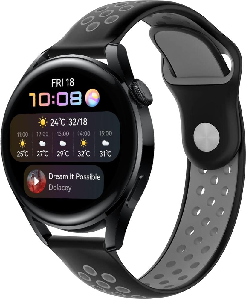 Ремешок Sport для Huawei Watch 3 22 мм Black Grey (23053-53)