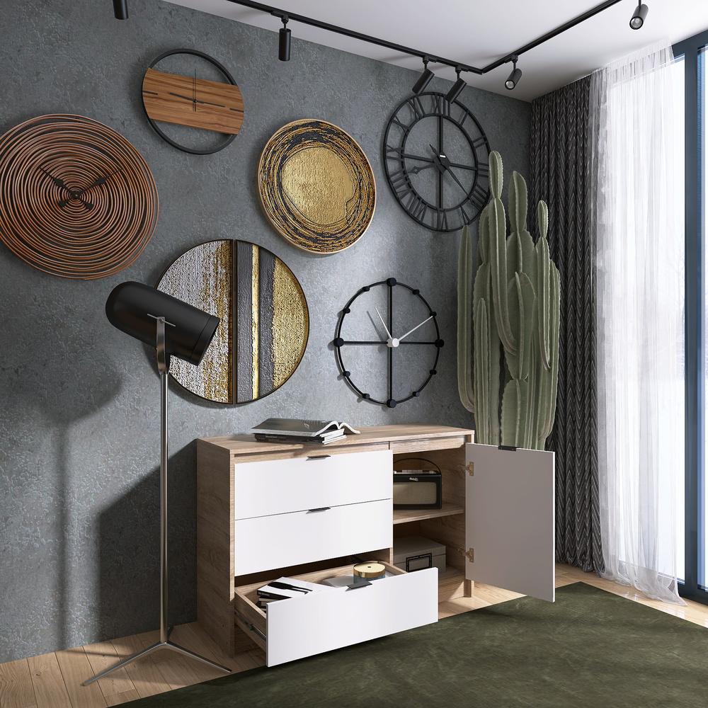 Комод с дверцами и 3 ящиками Еверест Сити-1150 115,2х38х74,6 см Дуб сонома/Белый (EVR-071100) - фото 4 Комод с дверцами и 3 ящиками Еверест Сити-1150 115,2х38х74,6 см Дуб сонома/Белый (EVR-071100) - фото 4