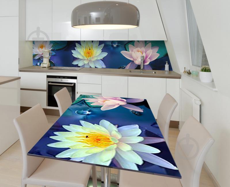 Наклейка 3Д виниловая на стол Zatarga «Умиротворённый лотос» 600х1200 мм для домов, квартир, столов, кофейн,