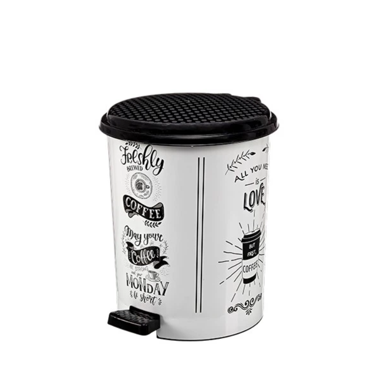 Ведро для мусора с педалью Elif Plastik Coffee 11 л White (3119909040) Ведро для мусора с педалью Elif Plastik Coffee 11 л White (3119909040)