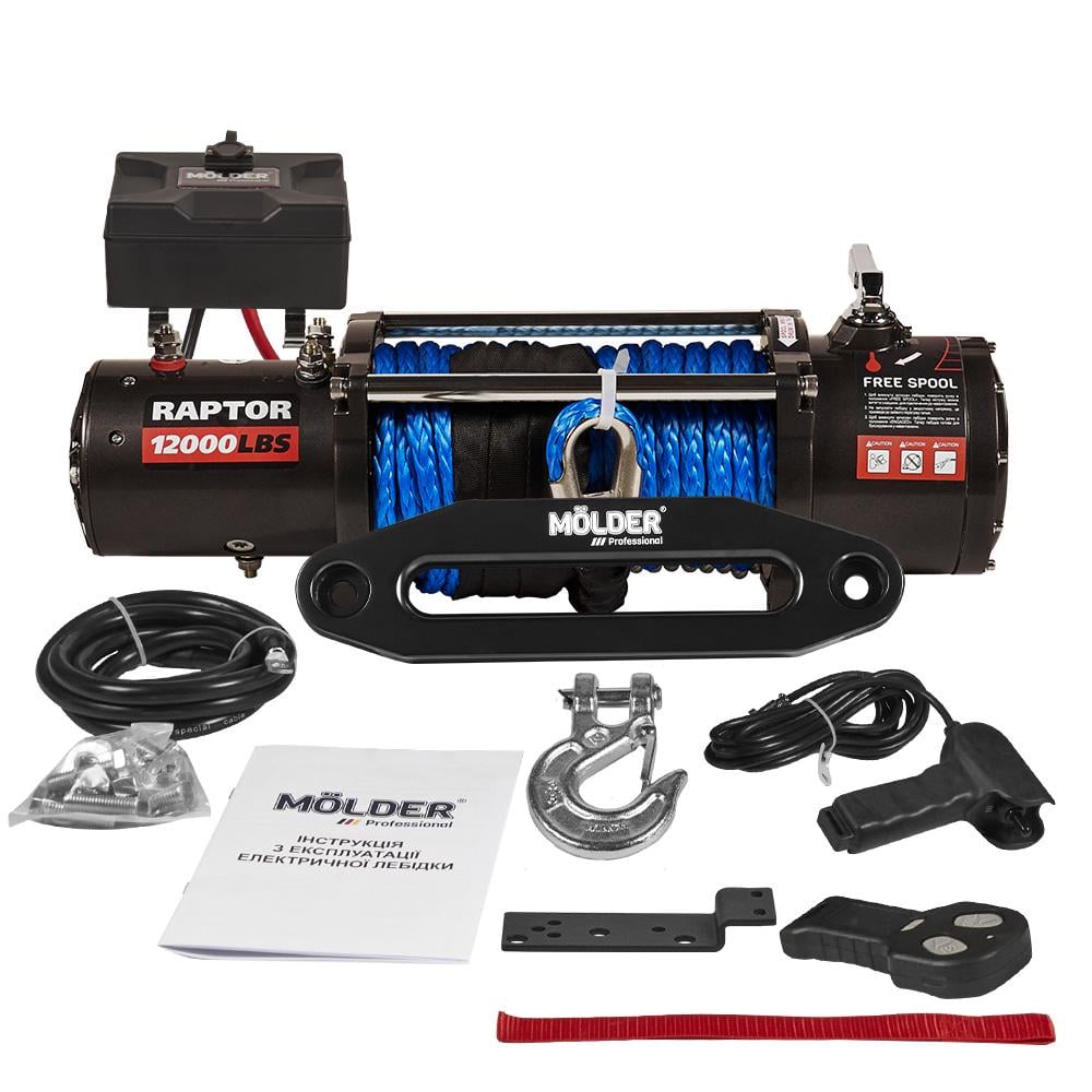 Лебедка Molder Raptor 12000lbs 6,0hp/4,4kw 265:1 синтетический трос (MA23123)