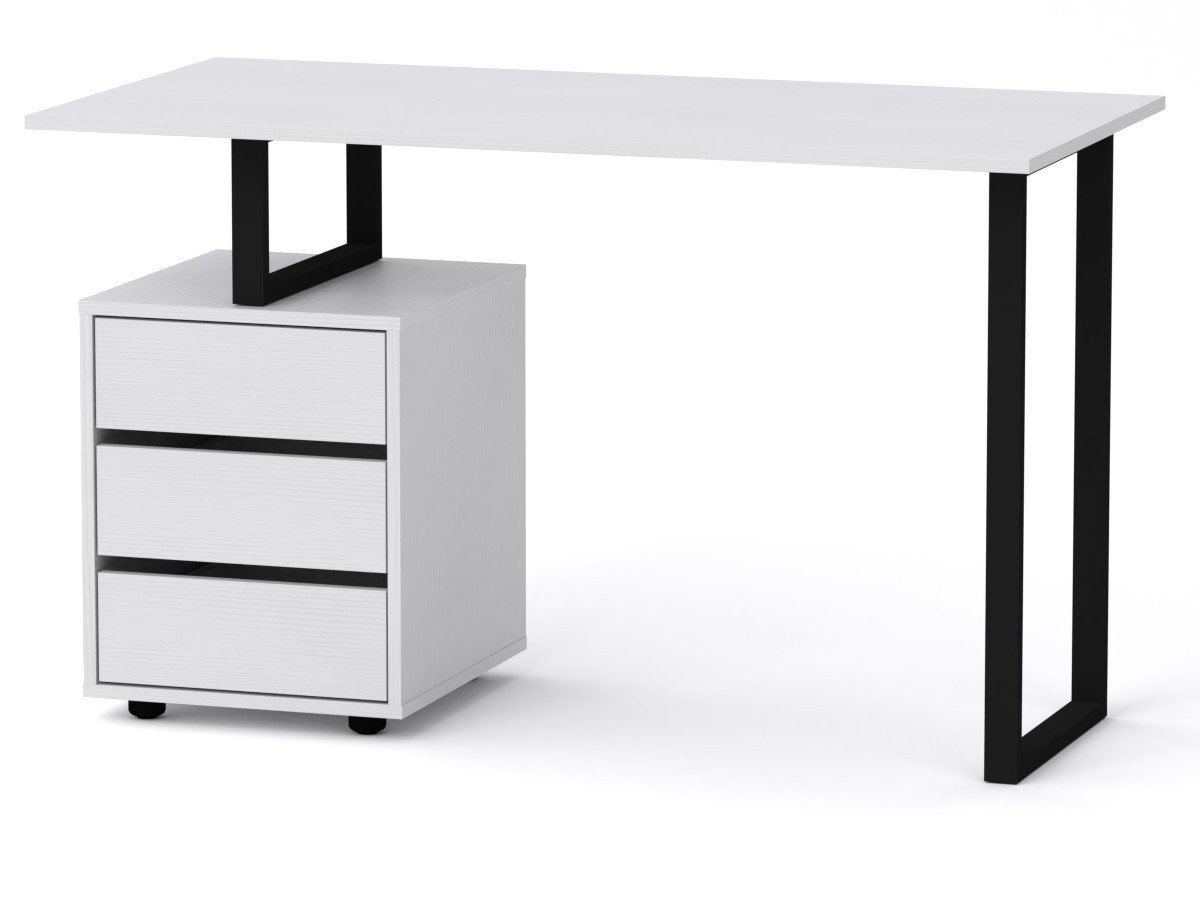 Стіл письмовий Компаніт Лофт 2 120х60х72,8 см Альба білий (61851c2ebf788663f50d867c)