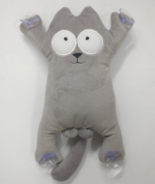 Мягкая игрушка Копица Сувенир на присосках 1/1 Котик 31 см Серый (00284-134)