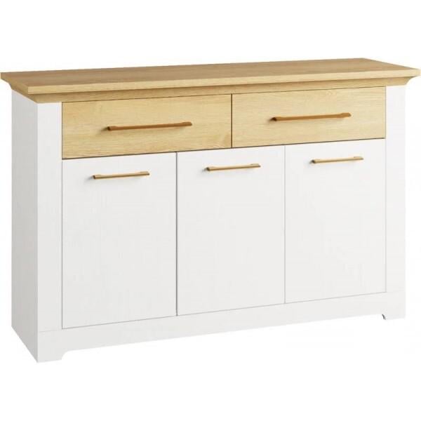 Комод Світ Меблів Валерио 3Д 2Ш 1435x450x905 мм ДСП Белый/Дуб каменный