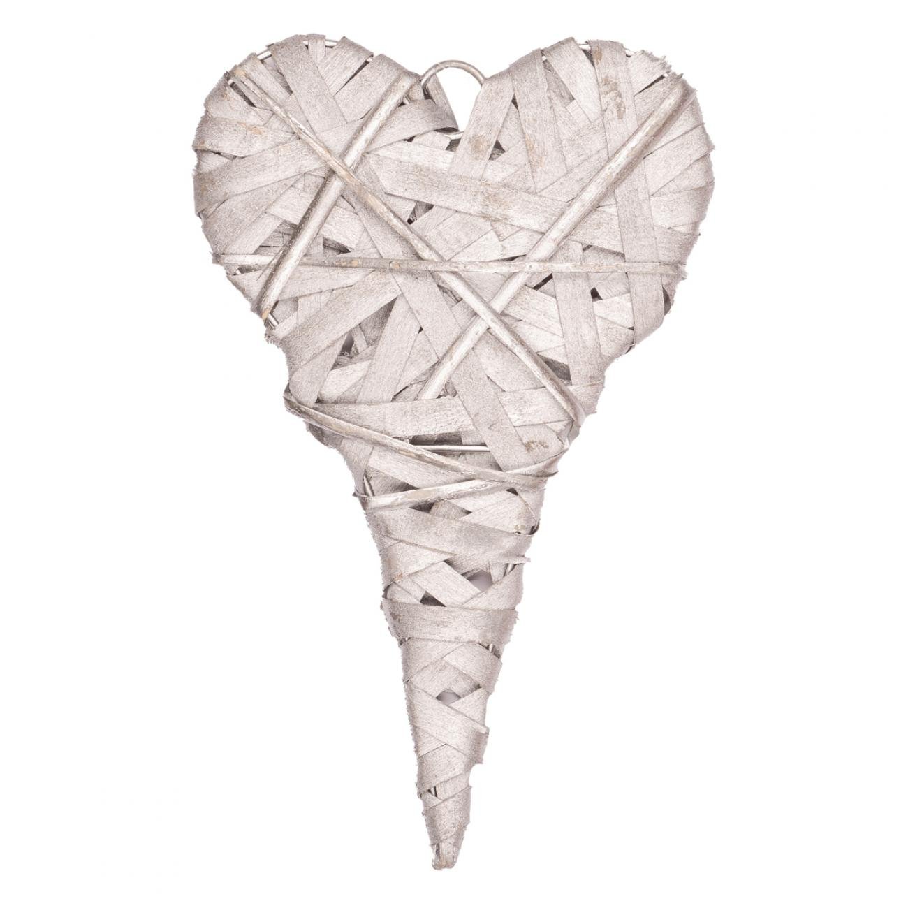 Сердце ротанговое Yes! Fun 25х15 см Серебряное (0974249)
