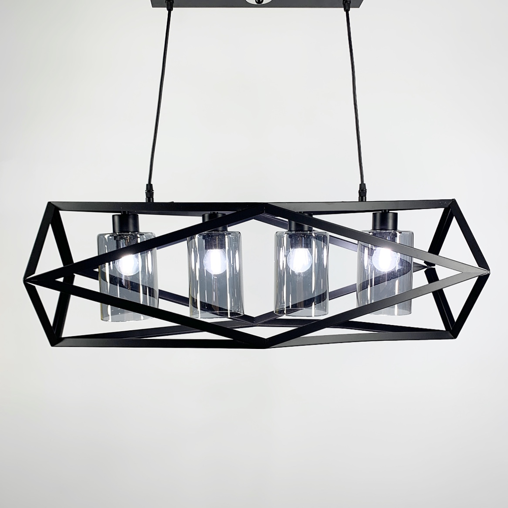 Люстра подвесная с плафонами графит Металл (12172/4)