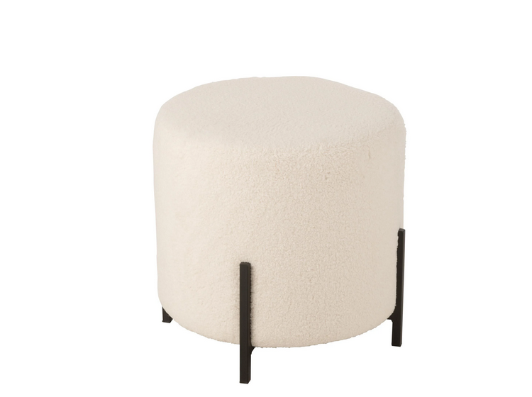 Пуф J-LINE на металевих ніжках Білий