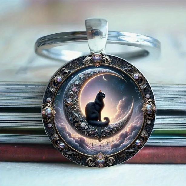 Брелок для ключей Лунный кот 3х6 см (EG0055)