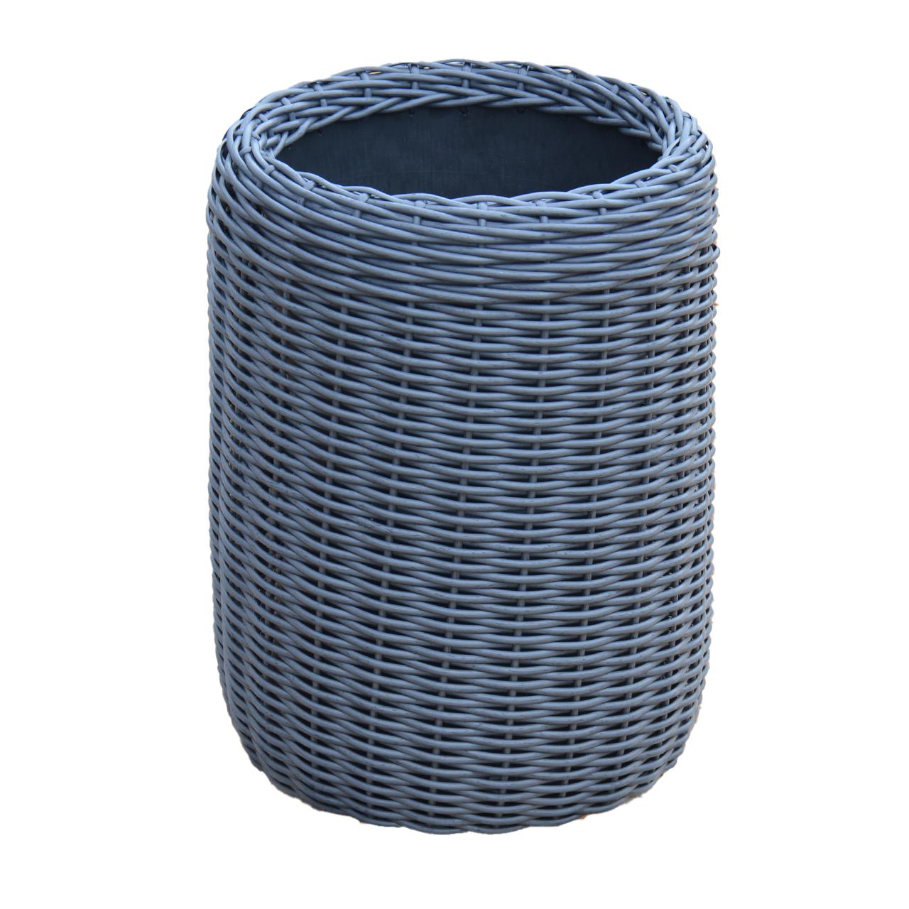 Кашпо для квітів та рослин з штучного ротангу/ручної роботи 16 л Графітовий (24769096)