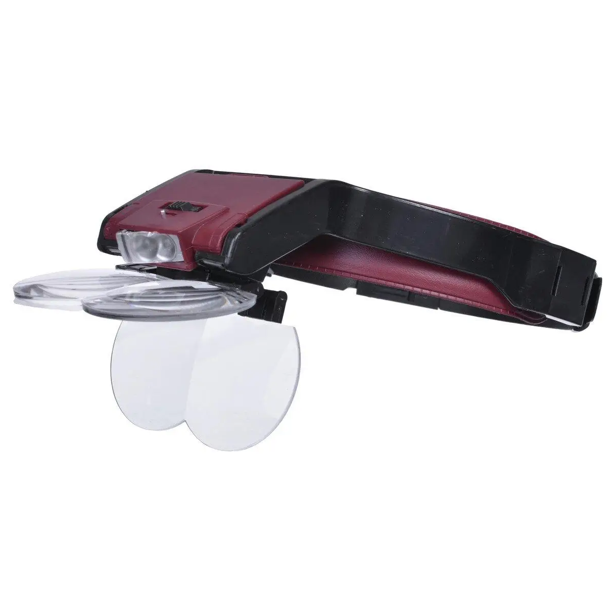 Лупа-очки бинокулярная налобная MG81001-B с LED подсветкой 4линзы 1,7X/2X/2,5X/3,5X Black/Brown (160407)