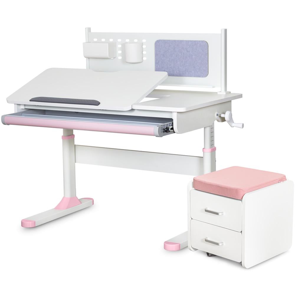 Парта детская школьная Evo-kids TH-325 BD C-3 с тумбой Розовый (TH-325/BD C3_PINK)
