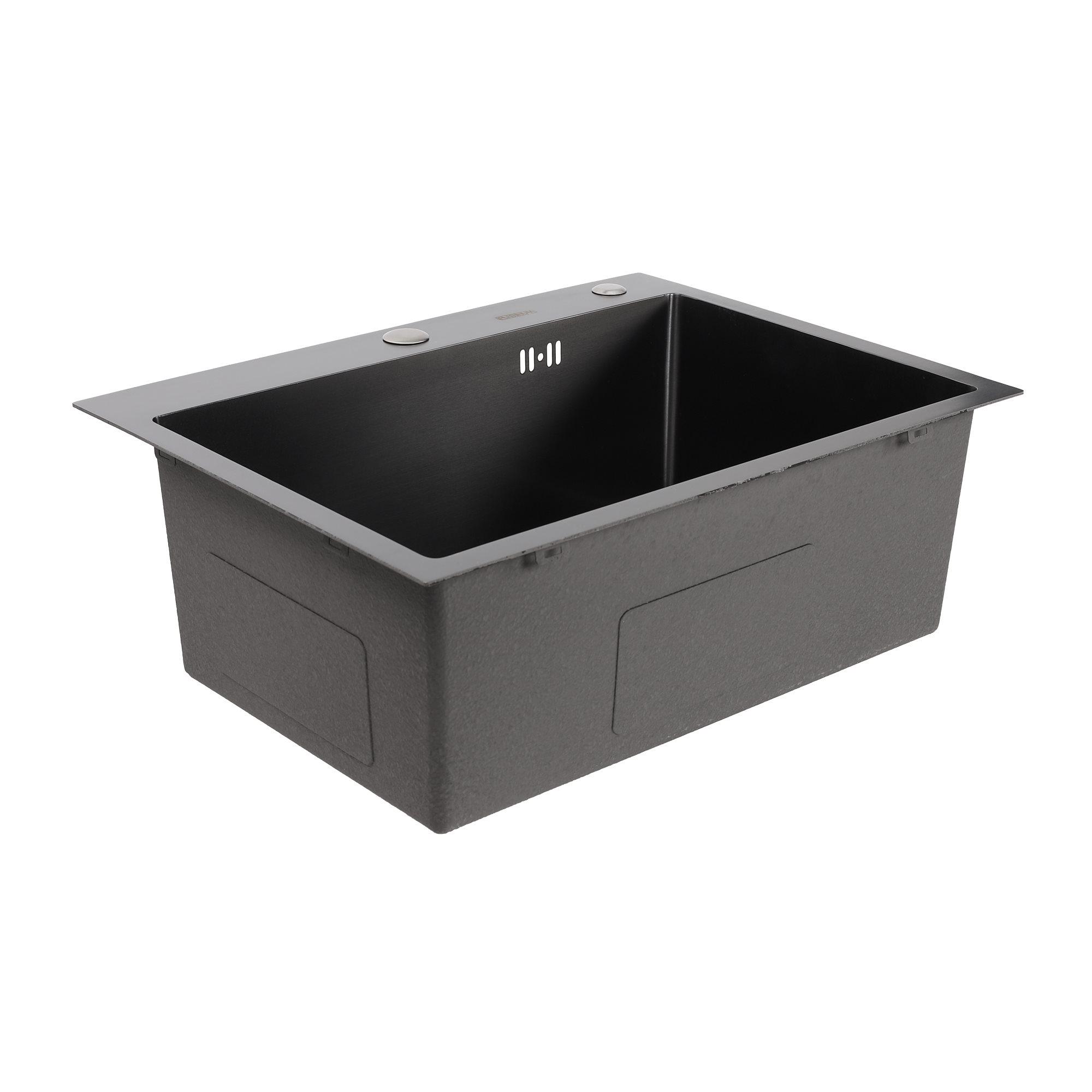 Мийка кухонна Valeso Handmade PVD 600х450х220 мм товщина 3,0/1,5 мм Чорний/дозатор в комплекті - фото 4 Мийка кухонна Valeso Handmade PVD 600х450х220 мм товщина 3,0/1,5 мм Чорний/дозатор в комплекті - фото 4