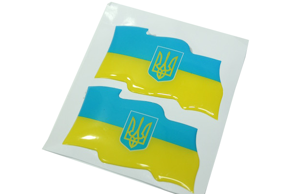 Наклейка рельєфна Flag UKRAINE 8х4 см 2 шт. - фото 1