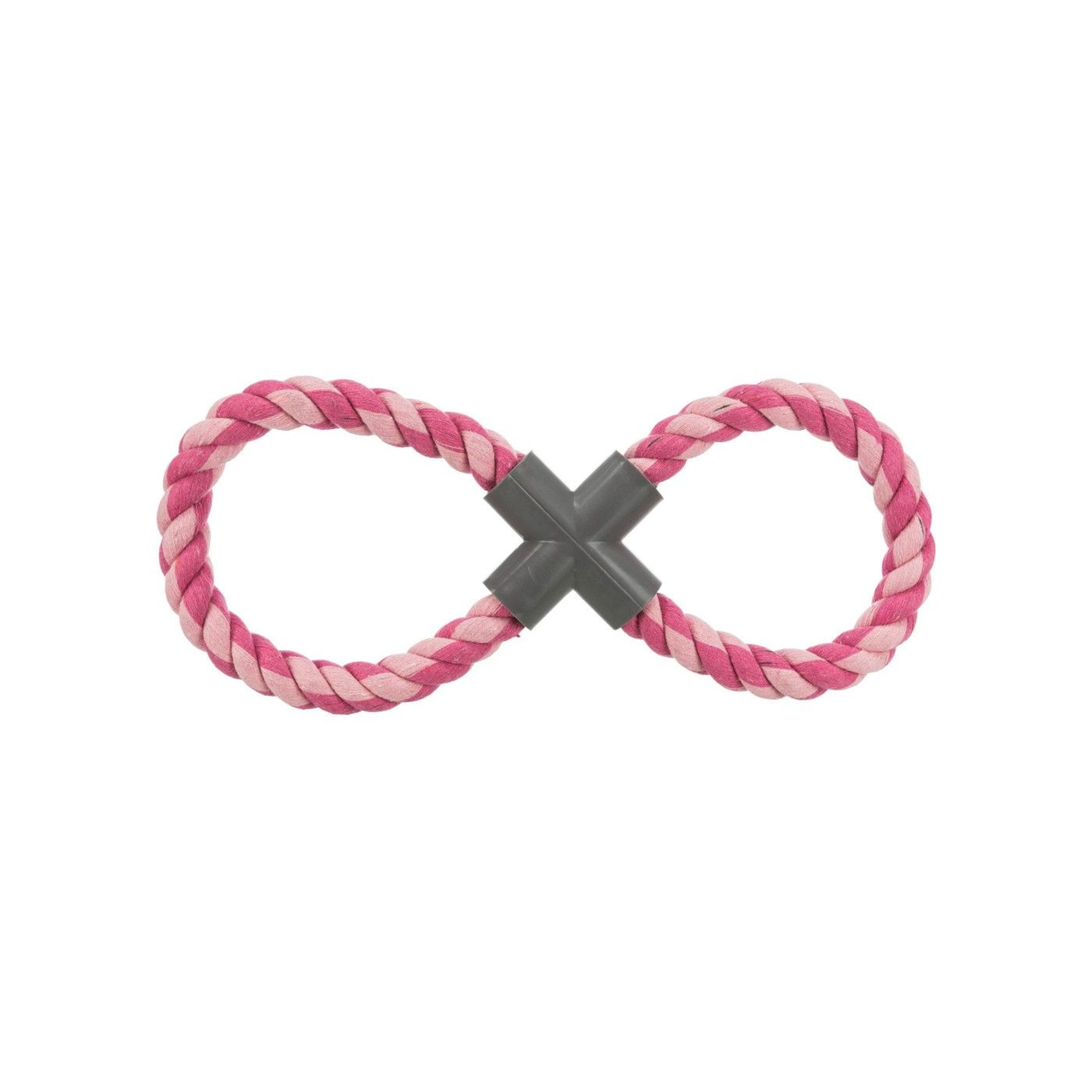 Іграшка для собак Trixie Канат-вісімка плетений з пластиковою хрестовиною 35 см Рожевий (4011905032788)