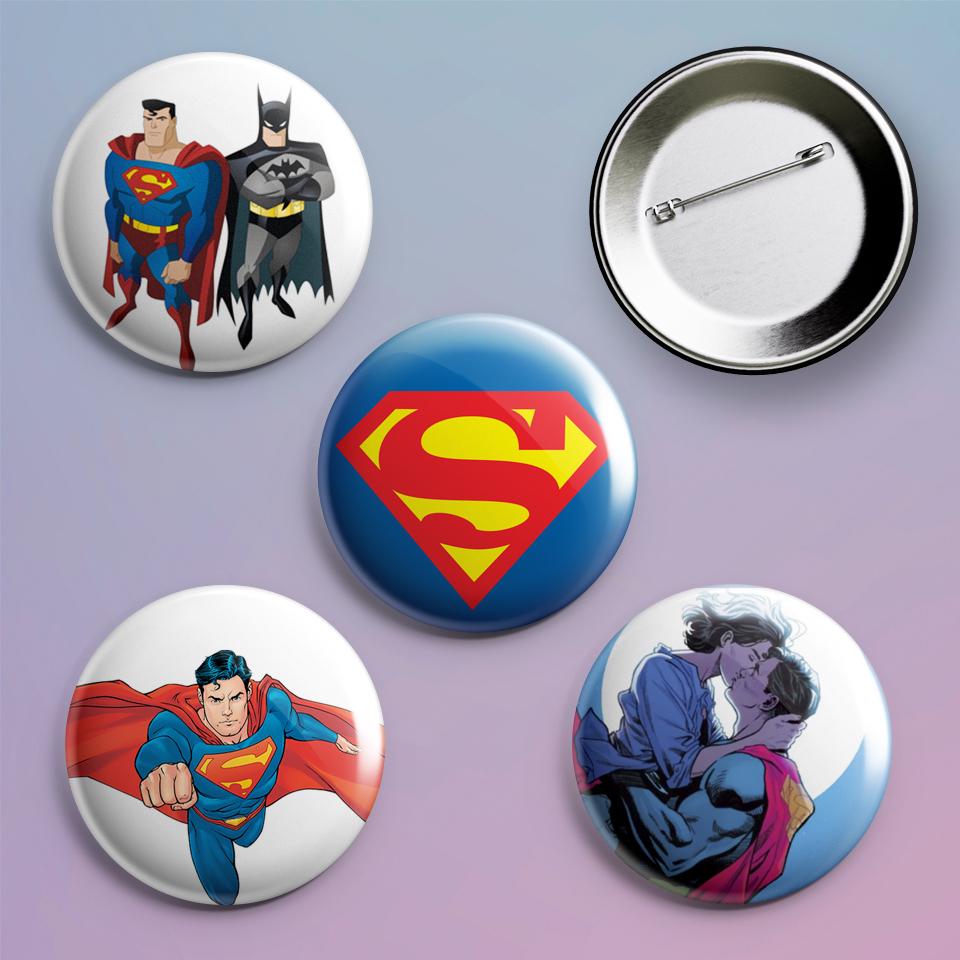 Значки на рюкзак с принтом Superman DC Comics 4 шт.