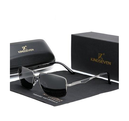 Чоловічі сонцезахисні окуляри в класичній оправі KINGSEVEN DESIGN із поляризованими лінзами Сірий (N7906)