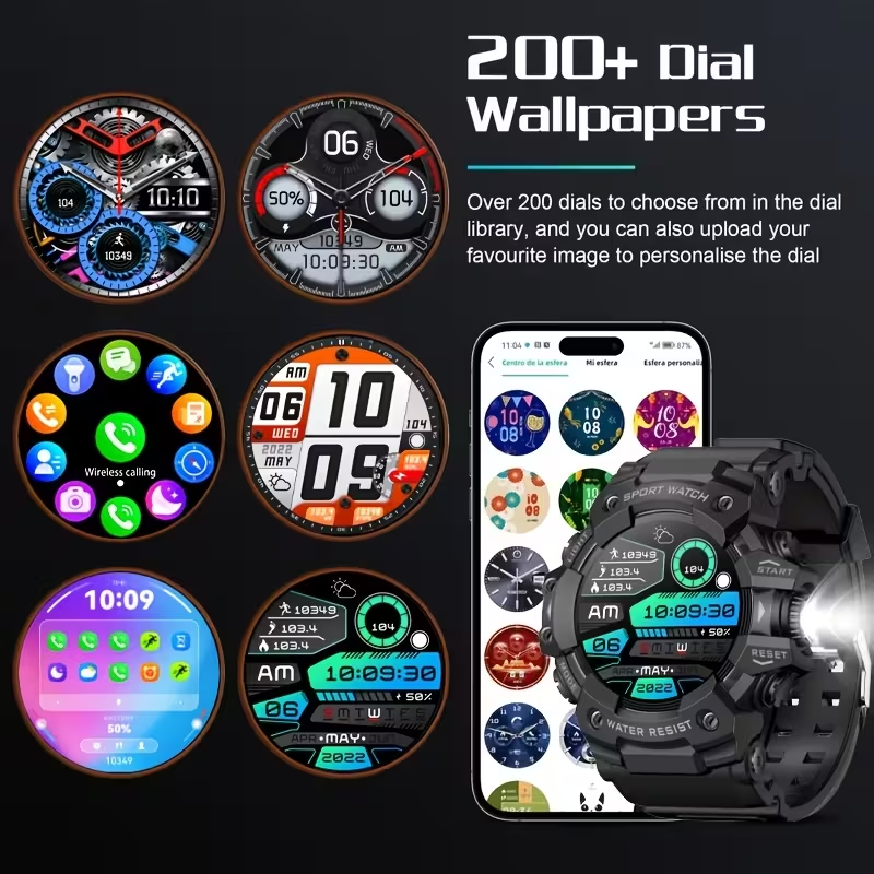 Смарт-годинник Military Watch LC Haki 21 компас/ліхтарик/дзвінки/IP68 - фото 7 Смарт-годинник Military Watch LC Haki 21 компас/ліхтарик/дзвінки/IP68 - фото 7