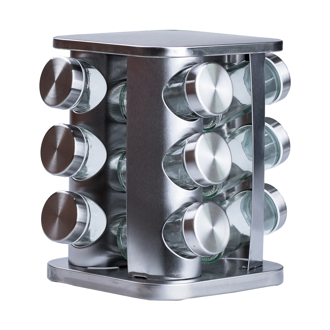 Органайзер для специй карусель 12 баночек по 100 мл Серебристый (HP15290)