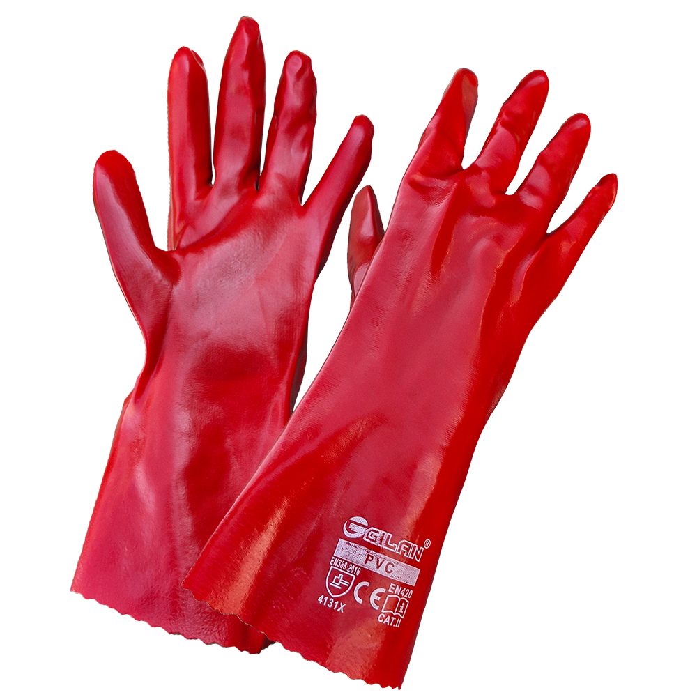 Перчатки рабочие масло и бензиностойкие длинные 12 шт. Красный (30455)