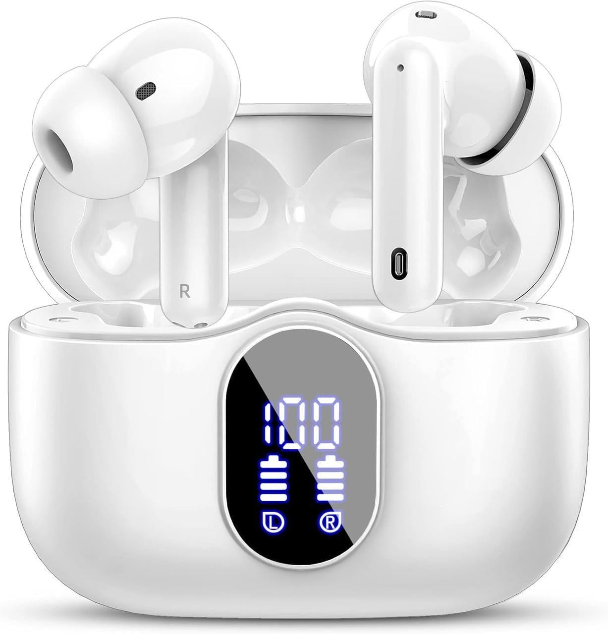 Наушники беспроводные Btootos A90 PRO Bluetooth 5.3 со светодиодным дисплеем Белый (2457905263)