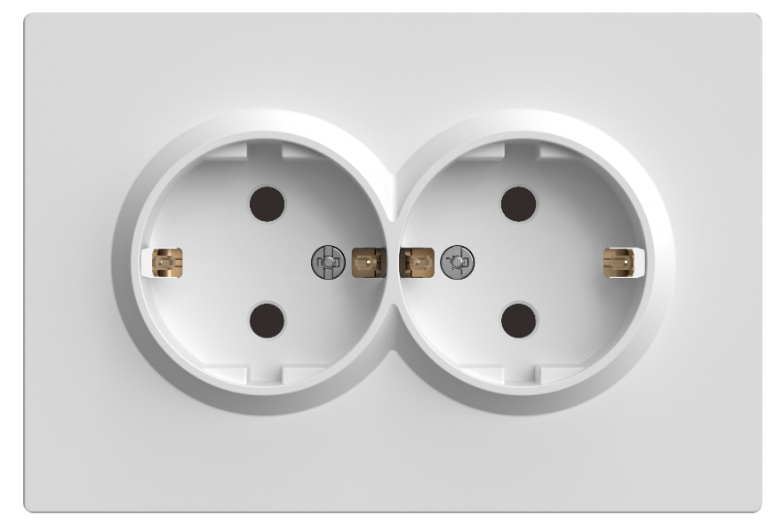 Розетка двойная ARDERO Soft с заземлением 16А Белый (ER122-W)