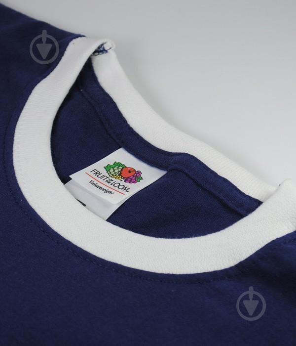 Футболка Fruit of the Loom Valueweight ringer XXL Темно-Синій / Білий (061168022XXL) - фото 6