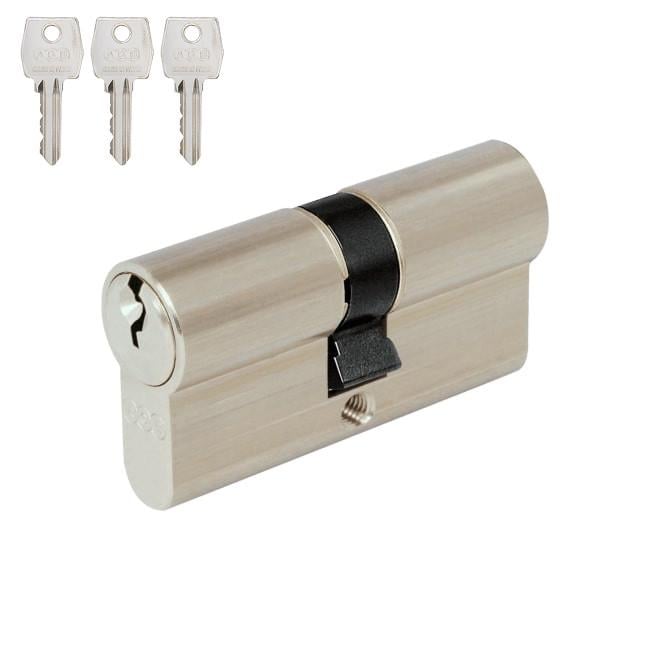 Цилиндр замка AGB Mod.600 90 мм 45х45 ключ-ключ Матовый никель (C60316.40.40)