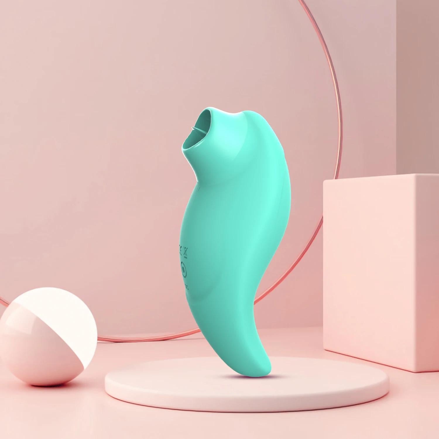 Вібратор із кліторальним стимулятором із язичком Every Night Toys Jen 10 режимів вібрації Зелений (42073 /YAI707T-001)