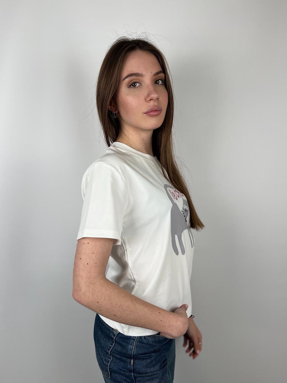 Футболка женская хлопковая Le Chat OS Черный (#896) - фото 4 Футболка женская хлопковая Le Chat OS Черный (#896) - фото 4