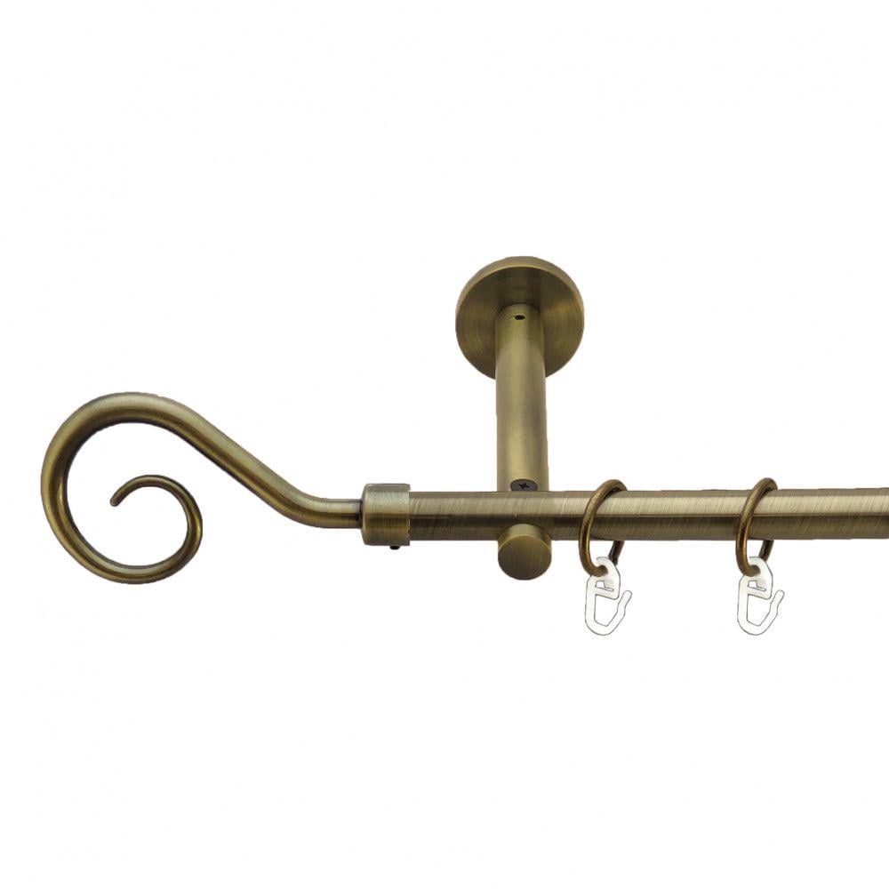 Карниз Orvit Гак металевий однорядний циліндр 16 см гладка труба кільце металеве 16 мм 200 см Антик (7282639)