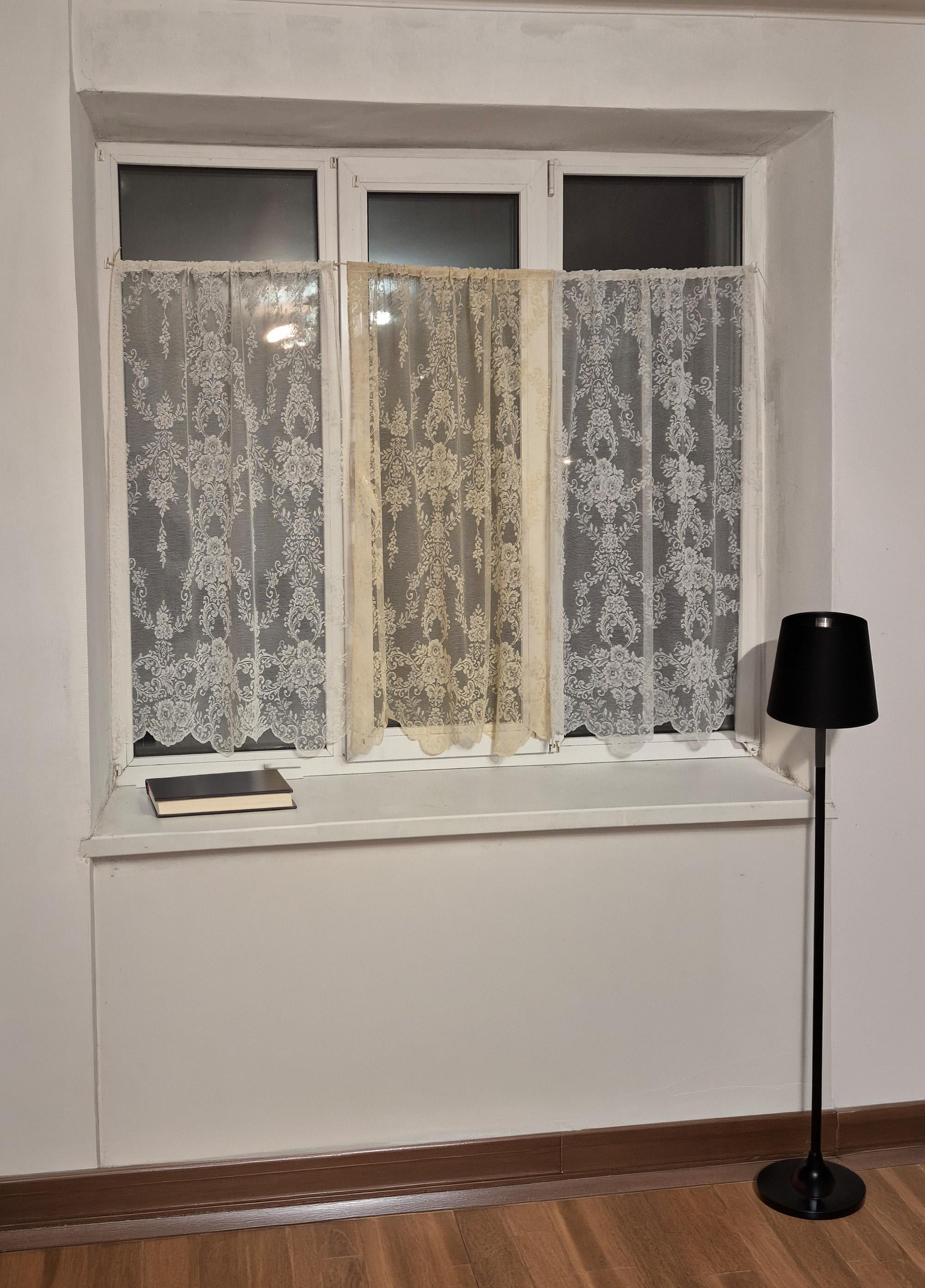 Комплект фіранок на стулку вікна Firanka Damask 3 шт. 230x113 см Кремовий з бежевим і пісочним (11_1ф)