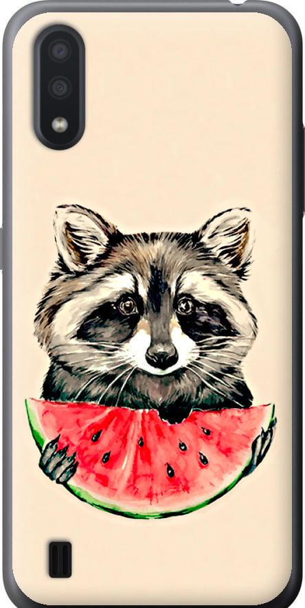 Чехол на Samsung Galaxy A01 A015F Енотик с арбузом (4605u-1842-42517)
