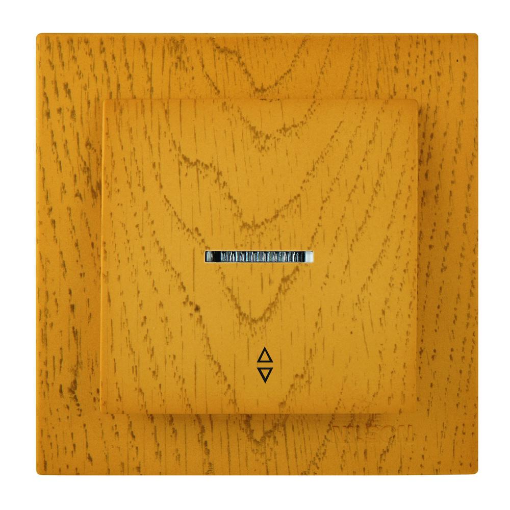 Вимикач одноклавішний Nilson Touran прохідний з підсвіткою Дуб (24251008)