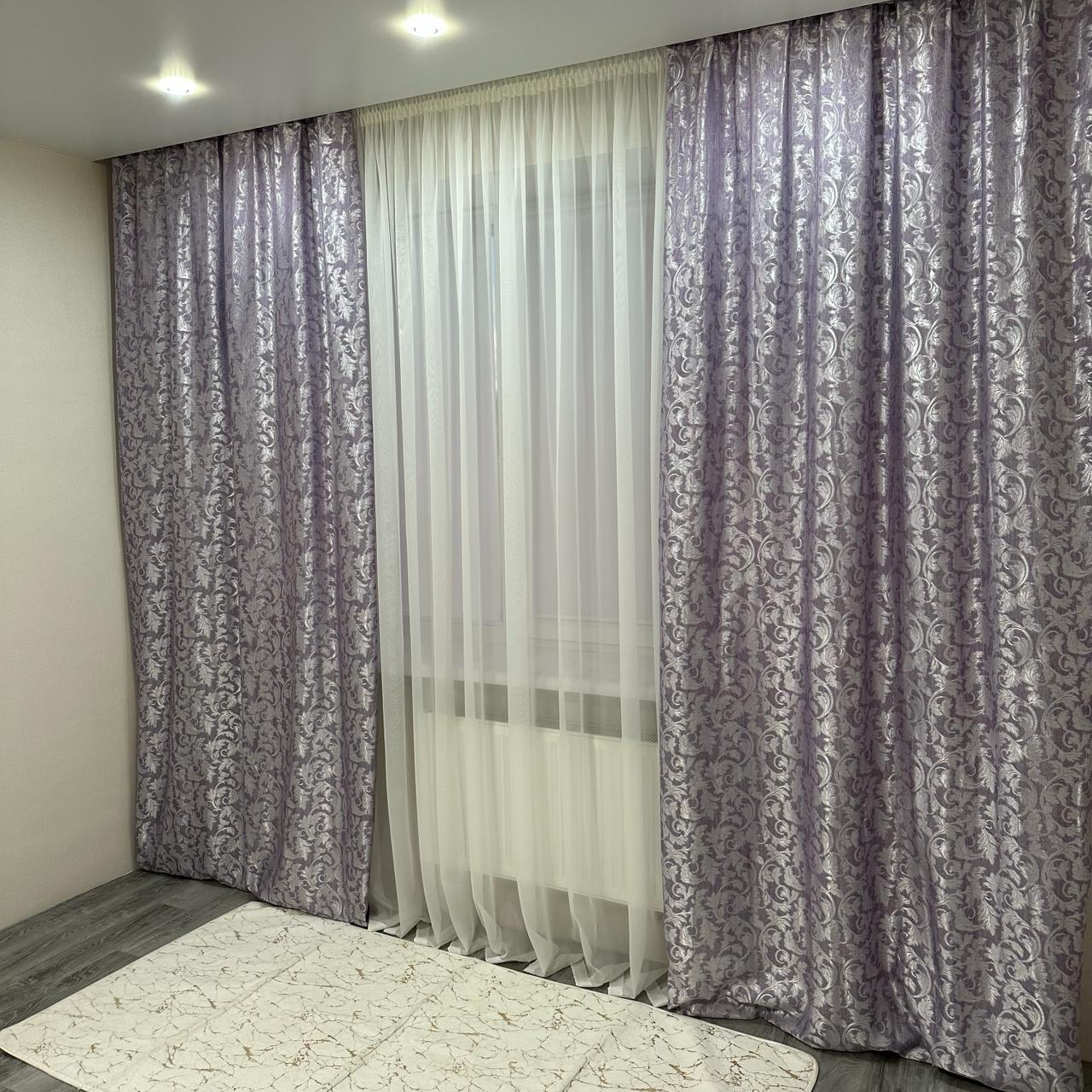 Шторы Севилья жаккардовые 1,5х2,7 м 2 шт. Лиловый (28740529) - фото 4